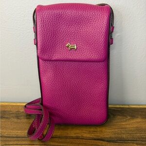 Radley London Woburn Street Fuchsia Pebbled Leather Crossbody Phone Bag